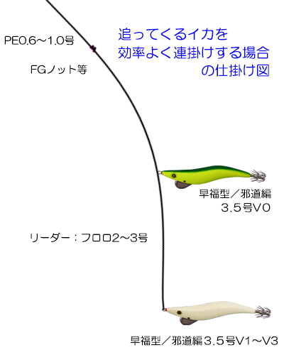 HITしたイカを群れが追ってくる場合の攻略仕掛け HITしたイカを群れが追ってくる場合の攻略仕掛け